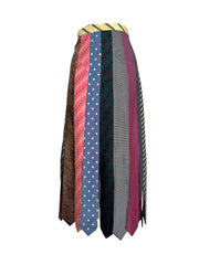 Upcycled vintage ties long skirt