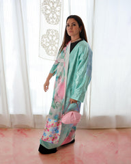 Silk multi color abaya