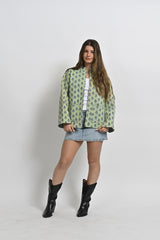 GREEN COTTON JACKET DOUBLE FACED