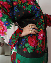 Flowery scarf abaya
