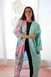 Silk multi color abaya