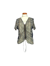 UPCYCLED SHEER SILK SCARF ADJUSTABLE FRONT TOP