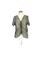 UPCYCLED SHEER SILK SCARF ADJUSTABLE FRONT TOP