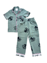 SHALKY HAND BLOCK PRINTED GREEN SHIRT AND PANTS SET (10-13 YEARS OLD)