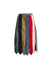 UPCYCLED TIES SHORT SKIRT