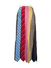 Upcycled vintage ties long skirt