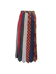 UPCYCLED VINTAGE TIES LONG SKIRT