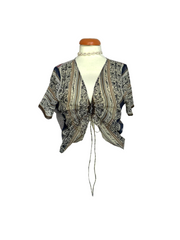 UPCYCLED SHEER SILK SCARF ADJUSTABLE FRONT TOP