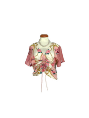 Upcycled silk scarf top( adjustable front)