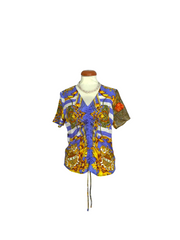 Upcycled silk scarf top( adjustable front)