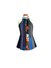 UPCYCLED TIE HALTER NECK TOP