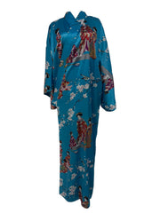 AUTHENTIC JAPANESE SILK KIMONO TURQUIOSE