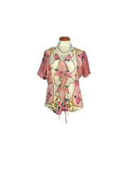 Upcycled silk scarf top( adjustable front)