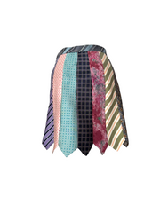 UPCYCLED TIES MINI SKIRT