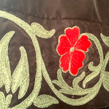 Syriana brown pants gold embroidery with red flowers
