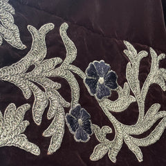 Syriana brown pants gold embroidery with black flowers