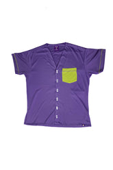 LIGHT PURPLE V NECK SHIRT AND SHORT SET