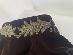 Syriana brown top gold embroidery with black flowers