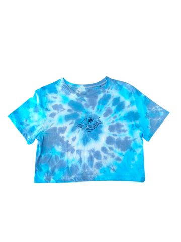 Star sign tie dye crop top shirt