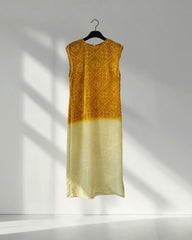 Yellow velvet dress