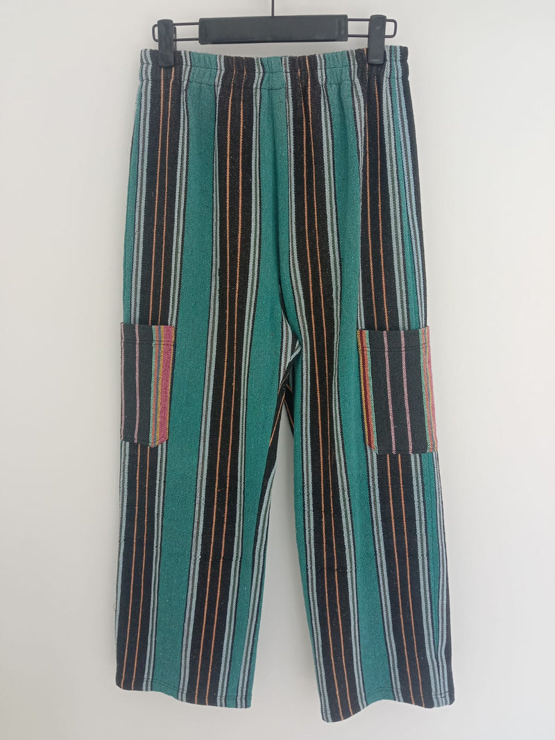 GREEN STRIPED PANTS