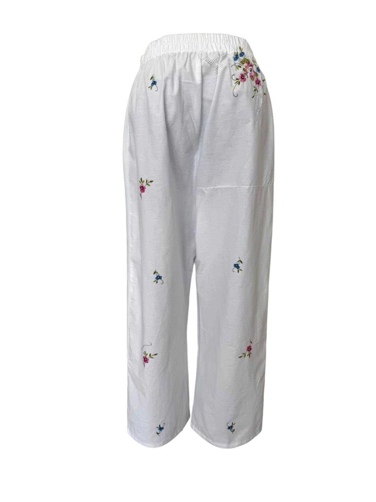 UPCYCLED VINTAGE LINEN WHITE PANTS