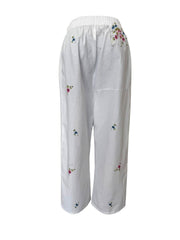 UPCYCLED VINTAGE LINEN WHITE PANTS