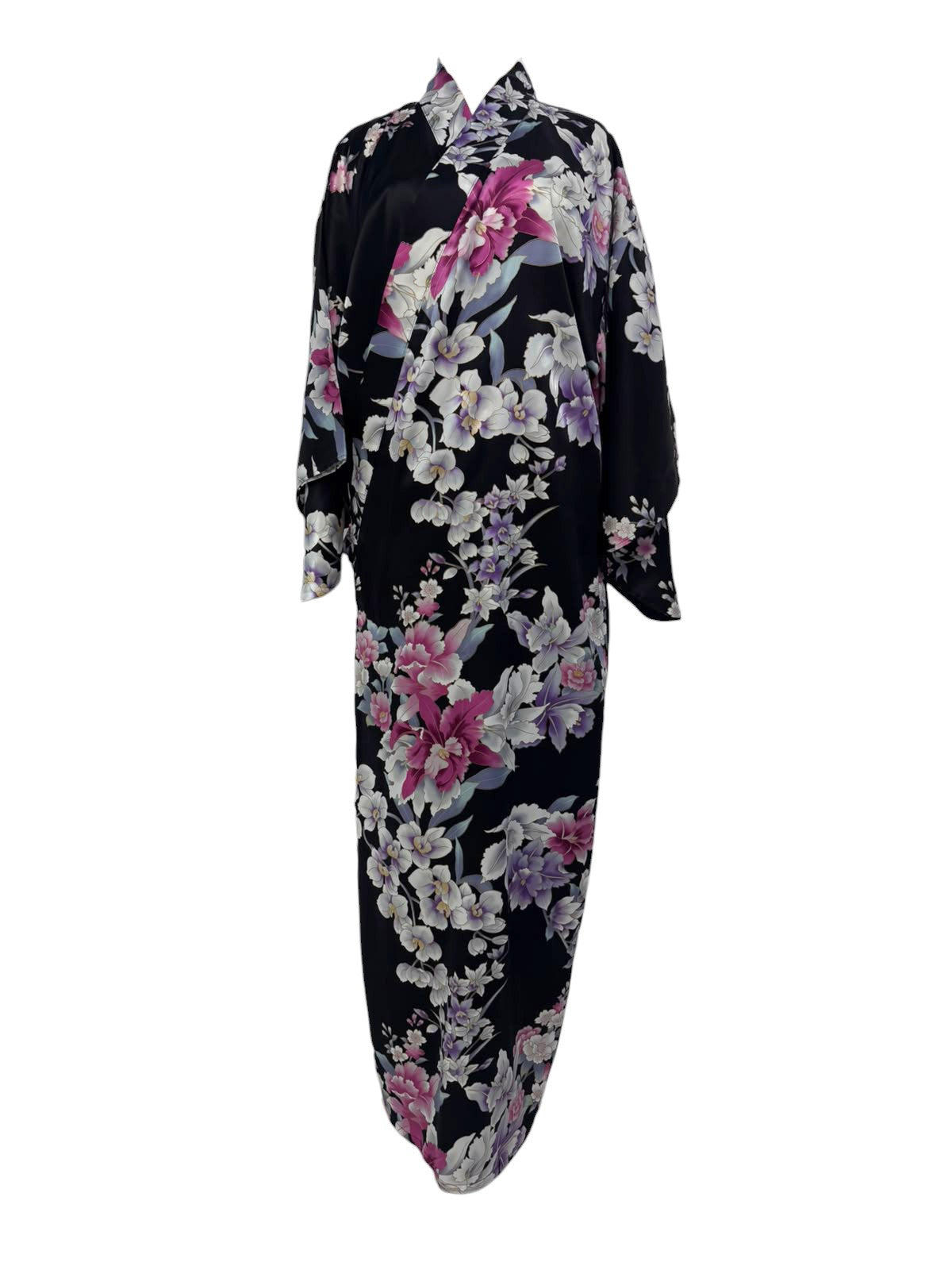 AUTHENTIC JAPANESE SILK KIMONO BLACK