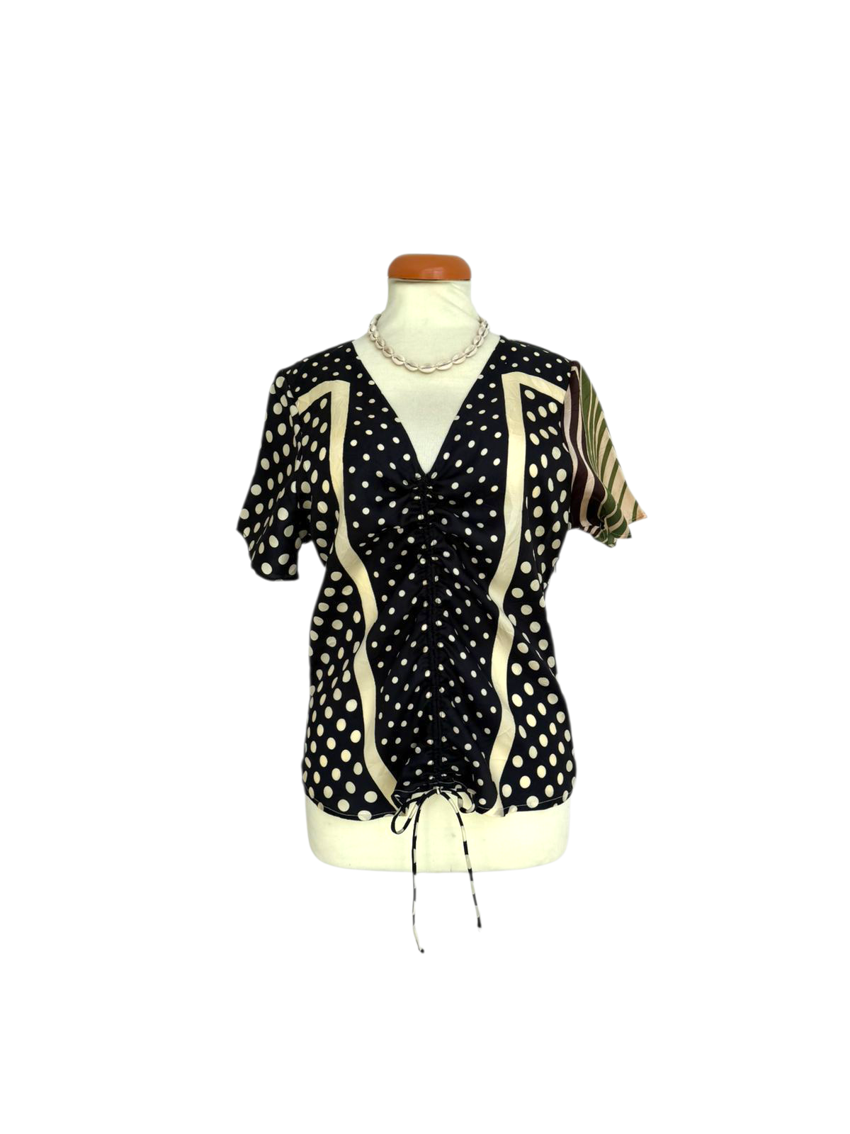 Upcycled silk scarf top( adjustable front)