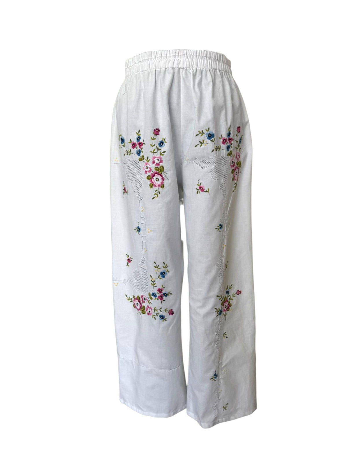 UPCYCLED VINTAGE LINEN WHITE PANTS