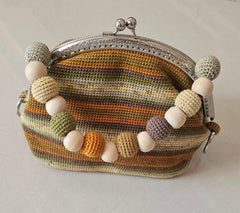 Multi color crochet hand bag