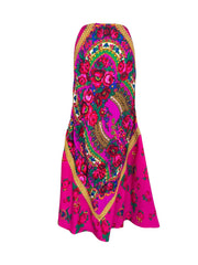 UPCYCLED FLOWERY SCARF MAXI PINK SKIRT