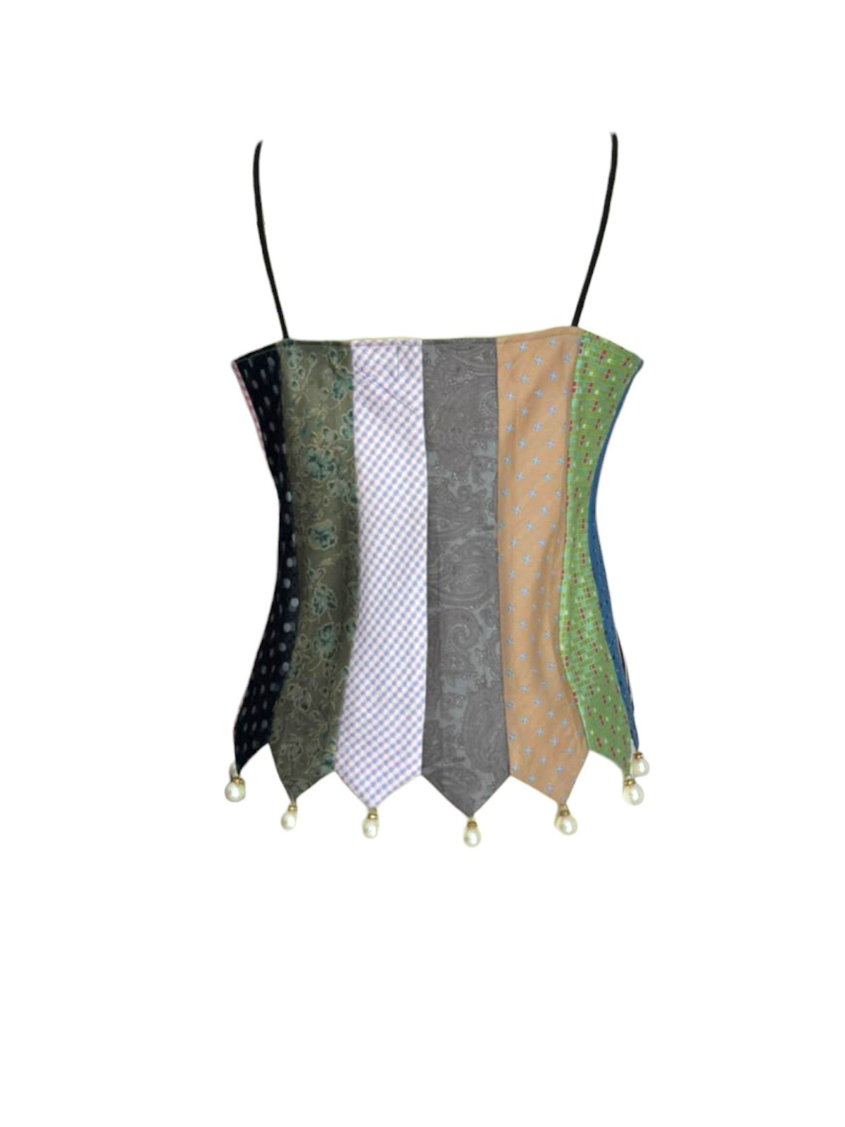 Upcycled vintage ties long skirt