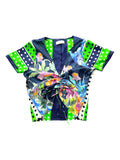 Upcycled silk scarf top