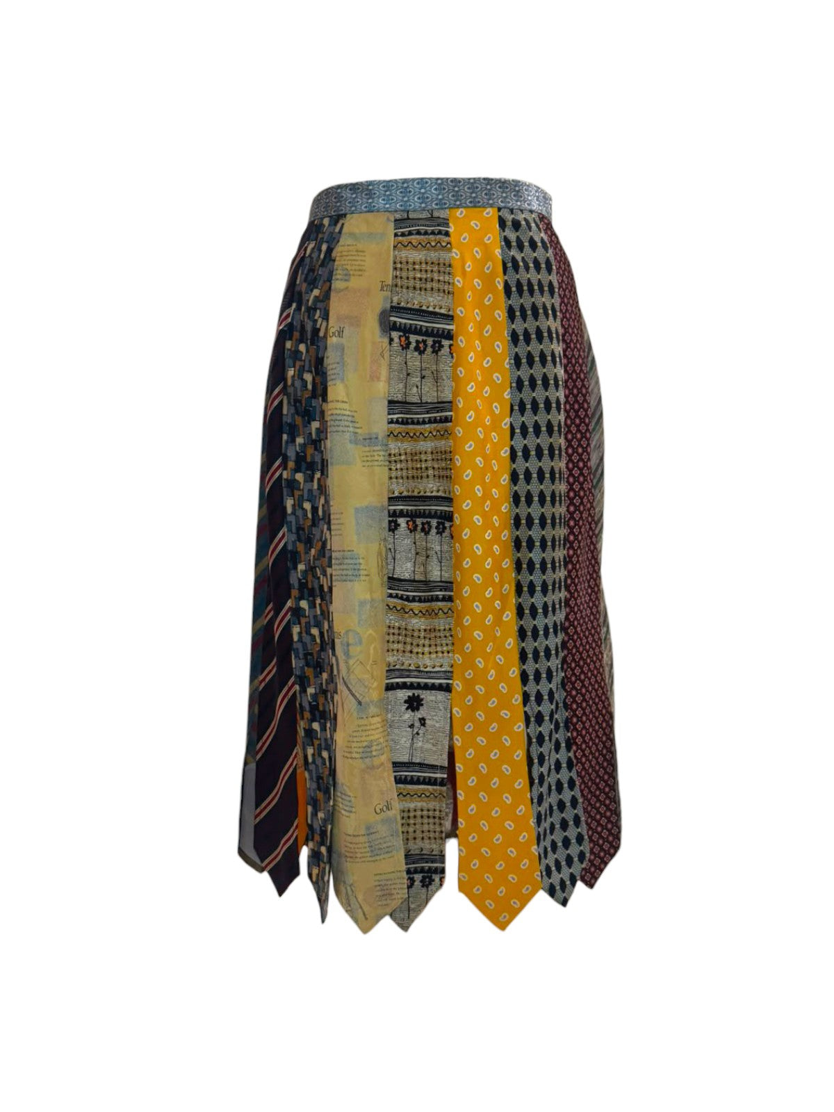 UPCYCLED VINTAGE TIES LONG SKIRT