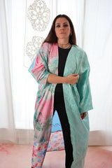 Silk multi color abaya