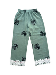 SHALKY HAND BLOCK PRINTED GREEN SHIRT AND PANTS SET (ADULT)