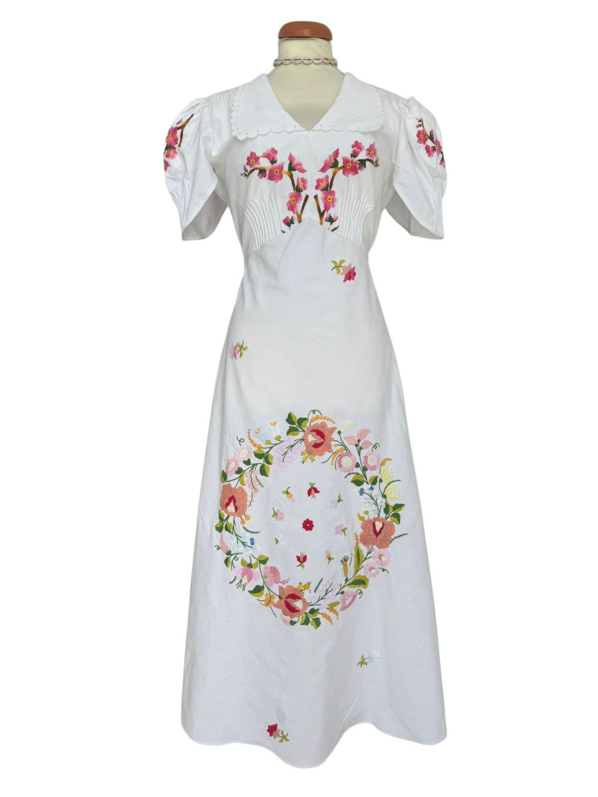 Upcycled Vintage Linen White Dress
