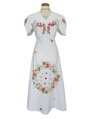 Upcycled Vintage Linen White Dress