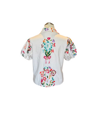 UPCYCLED TUSCANY EMBROIDERY LINEN TOP