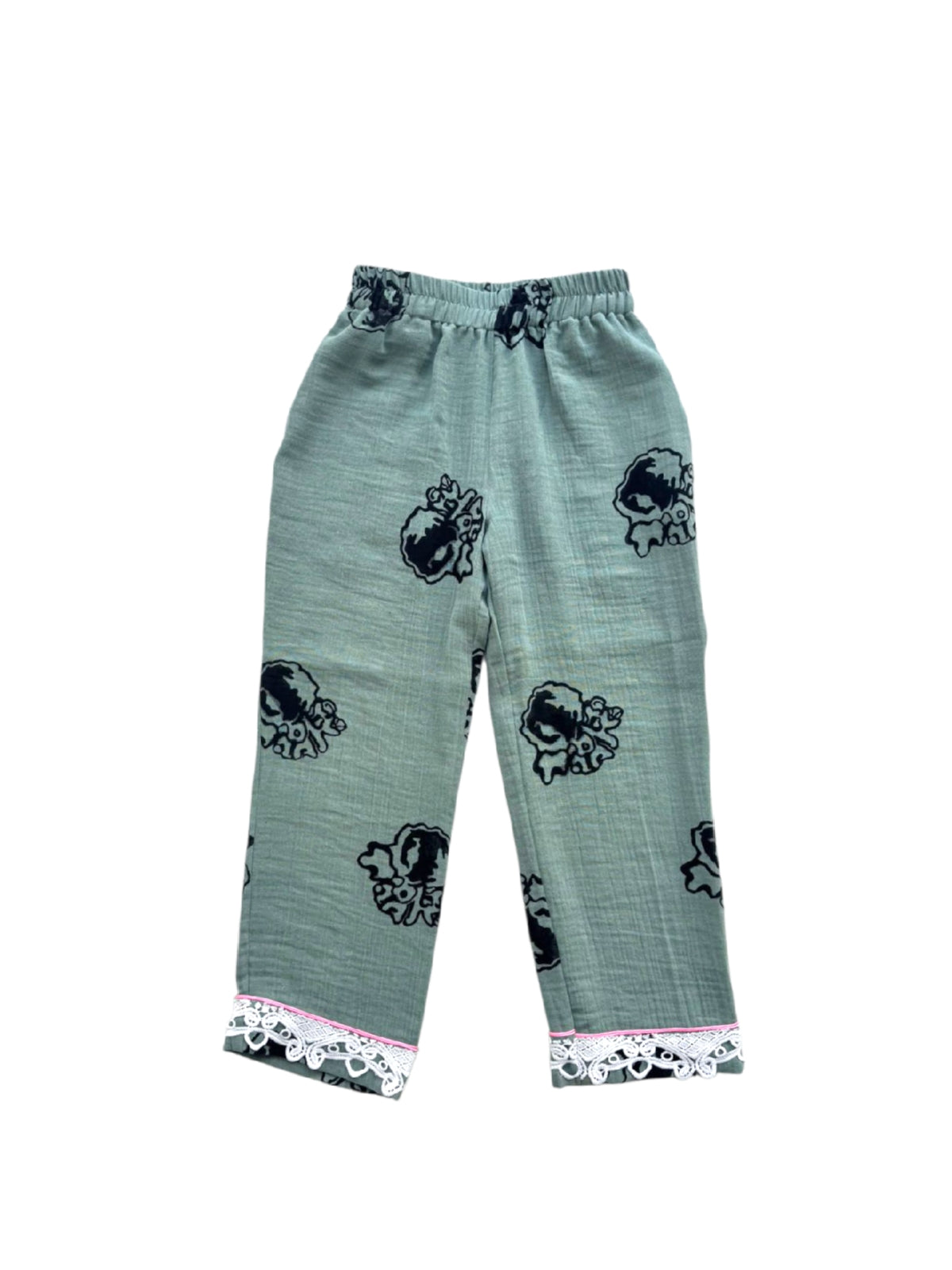 SHALKY HAND BLOCK PRINTED GREEN SHIRT AND PANTS SET (2-5 YEARS OLD)