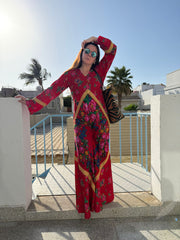 NH X ALULA LONG RED DRESS