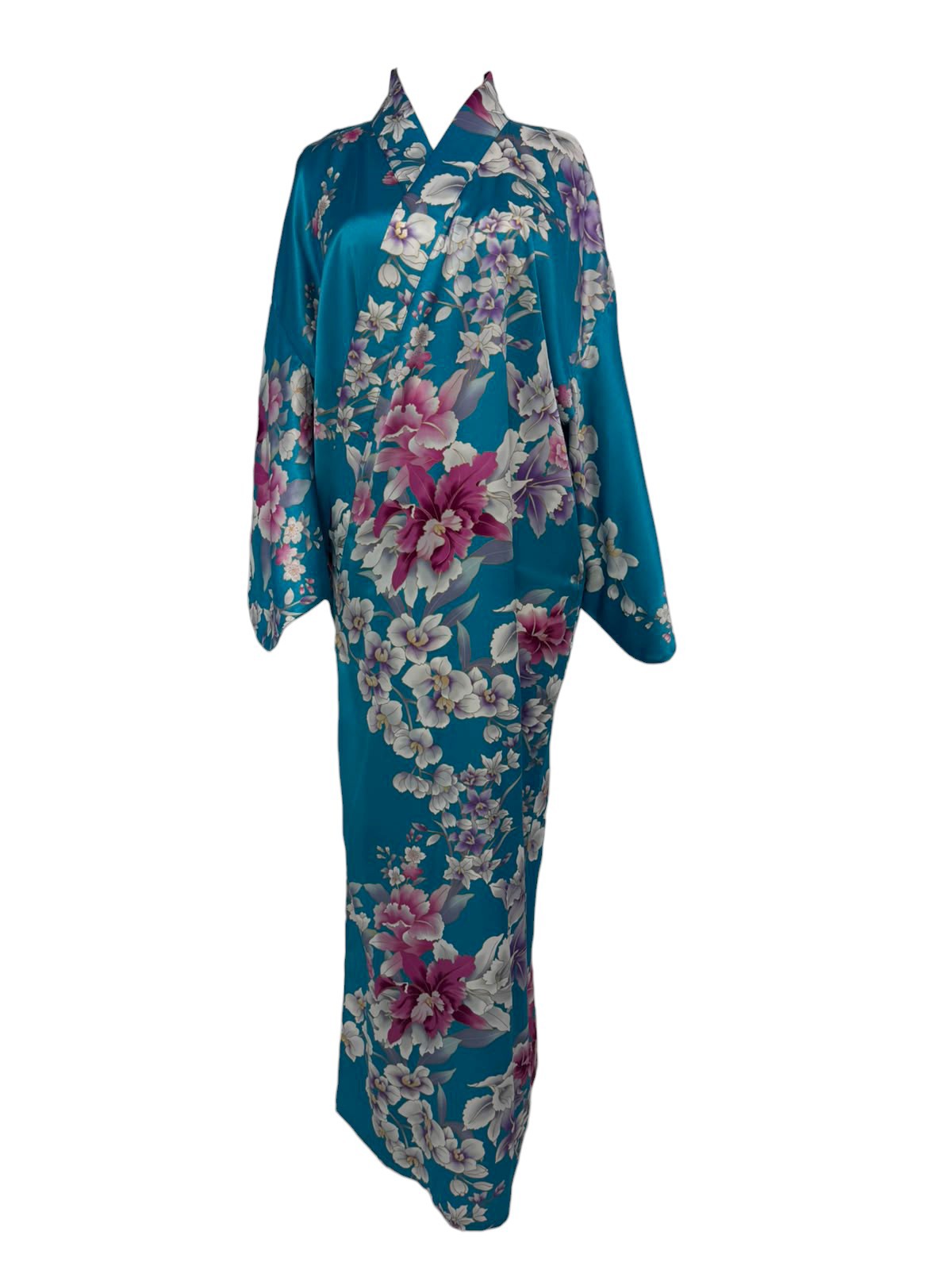 AUTHENTIC JAPANESE SILK KIMONO TURQUOISE