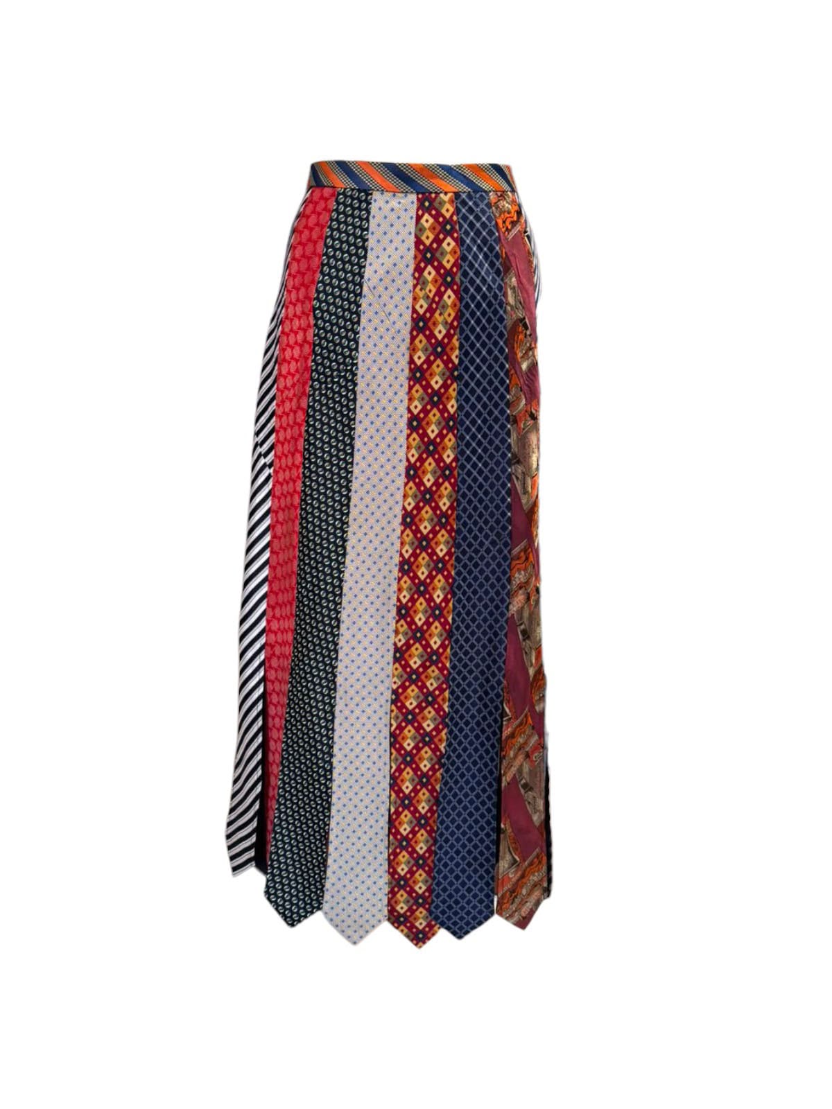 UPCYCLED VINTAGE TIES LONG SKIRT