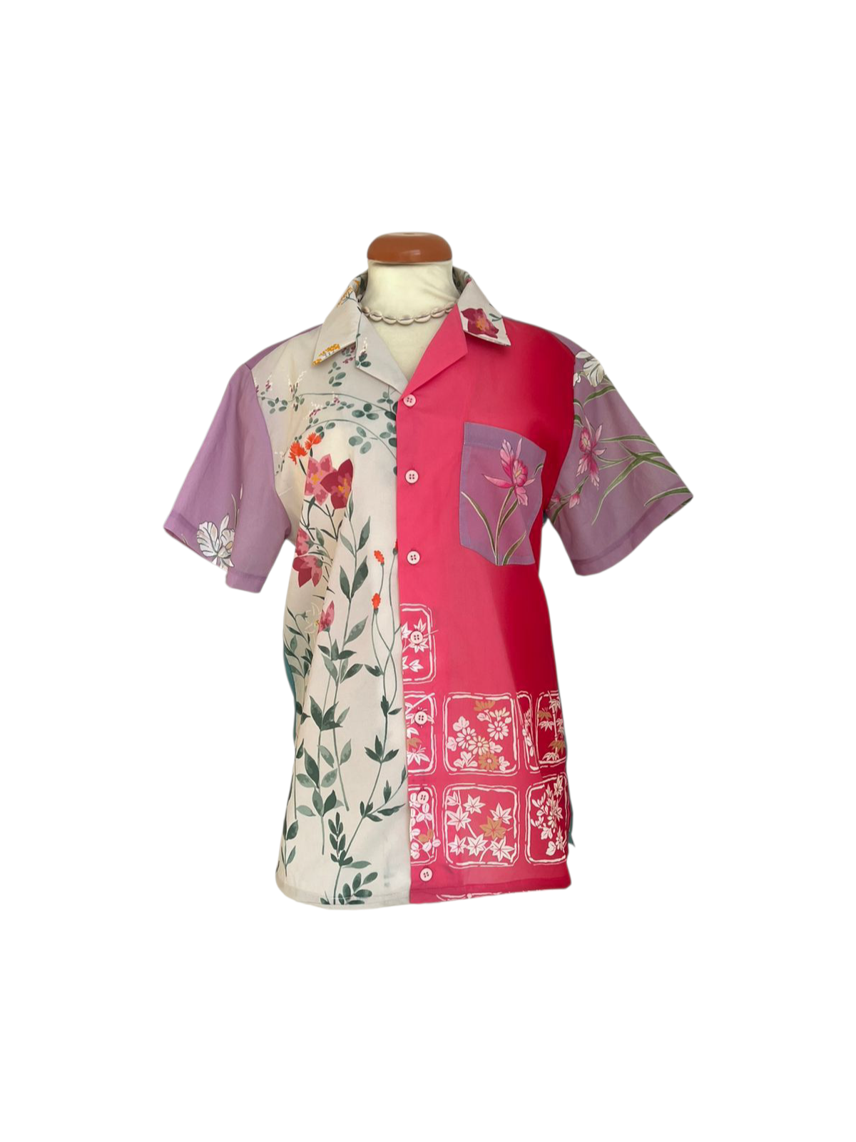 Silk scarf upcycled shirts