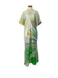 Upcycled silk reversible Kaftan