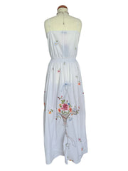 UPCYCLED VINTAGE LINEN WHITE DRESS