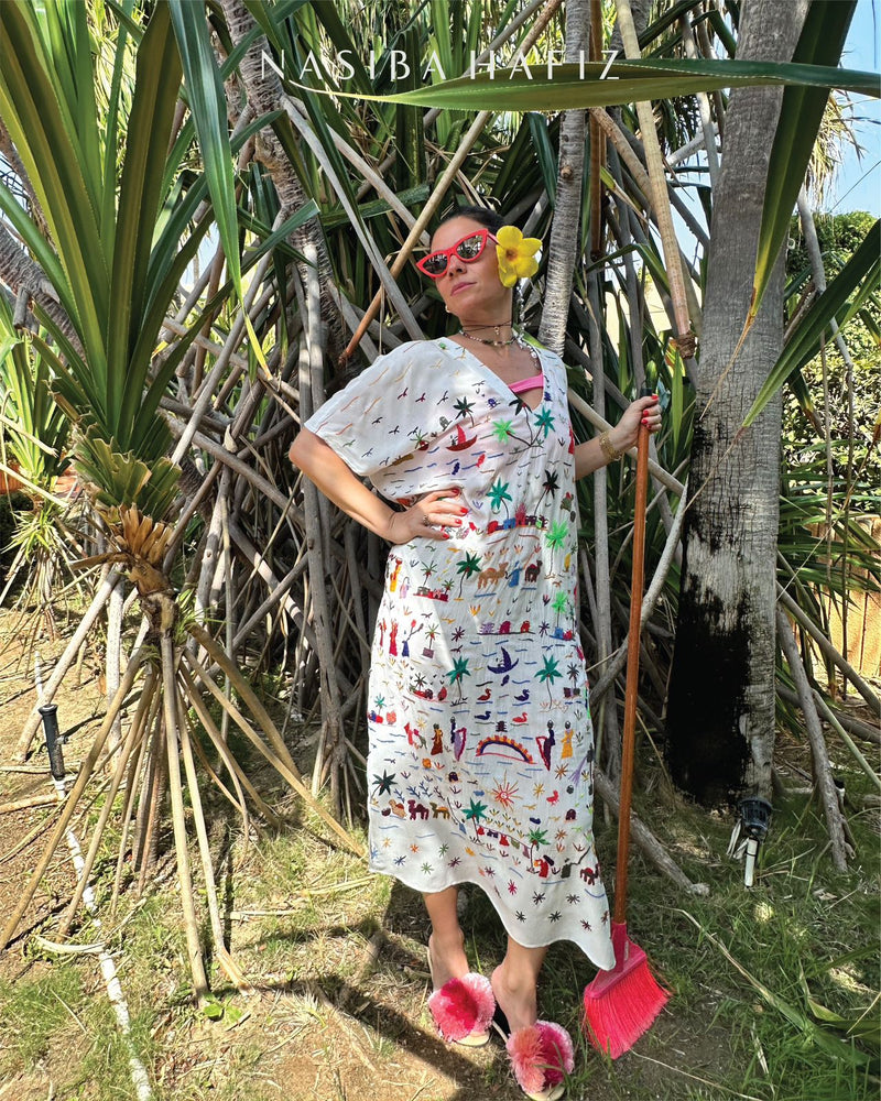 Hand embroidery kaftan