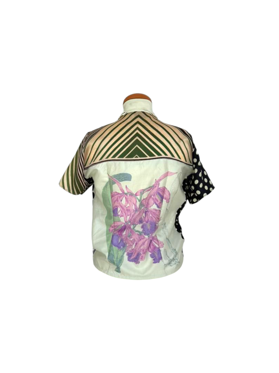Upcycled silk scarf top( adjustable front)