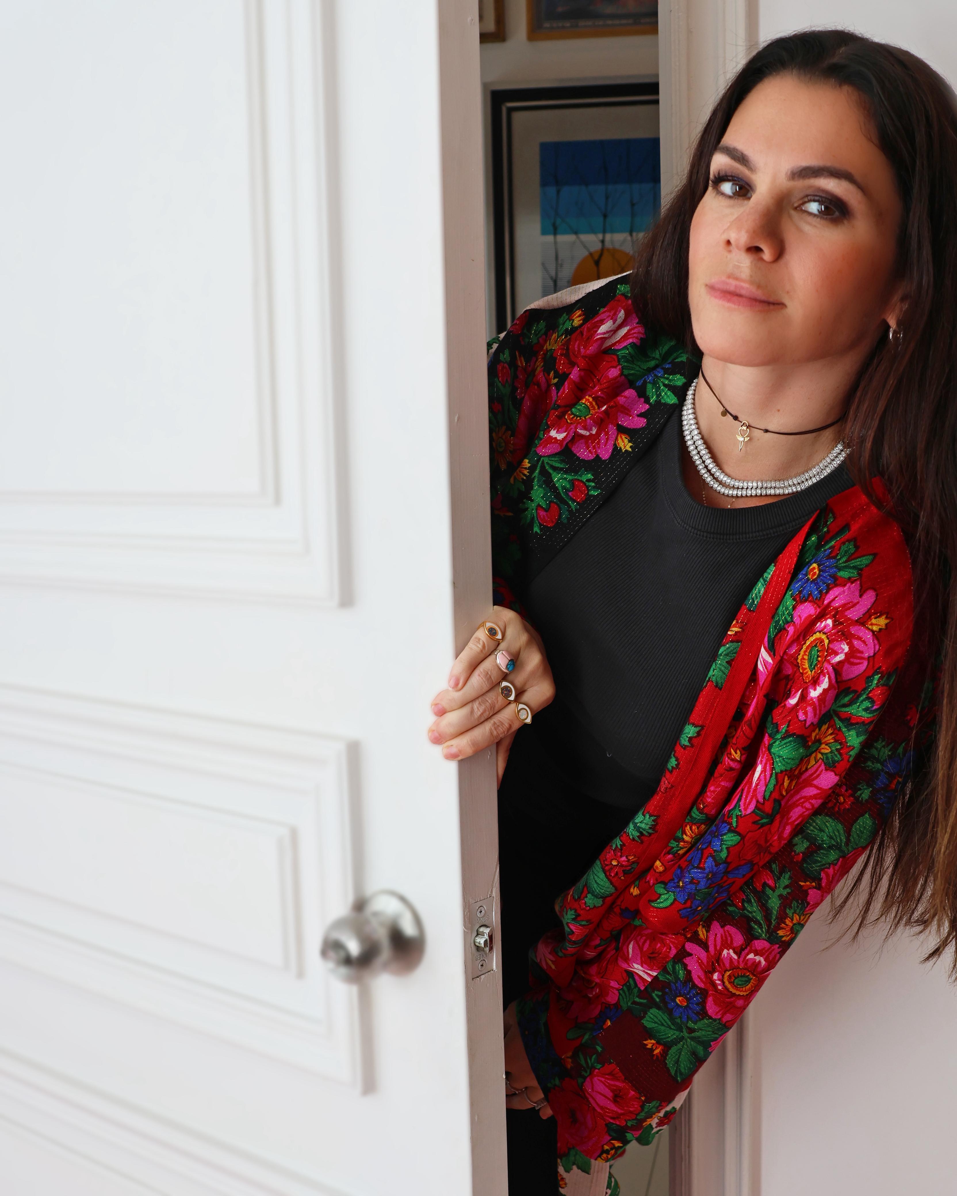 Flowery scarf abaya